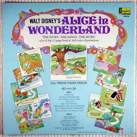 Various – Walt Disney's Story Of Alice In Wonderland vinyl record back cover