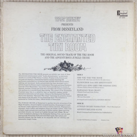 Unknown Artist – Walt Disney's The Enchanted Tiki Room vinyl record back cover
