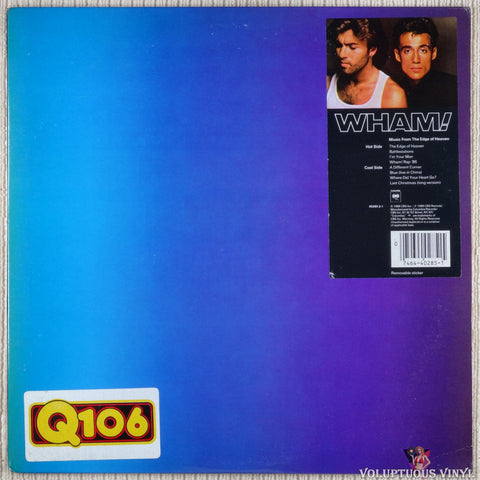 Wham! – Music From The Edge Of Heaven vinyl record front cover