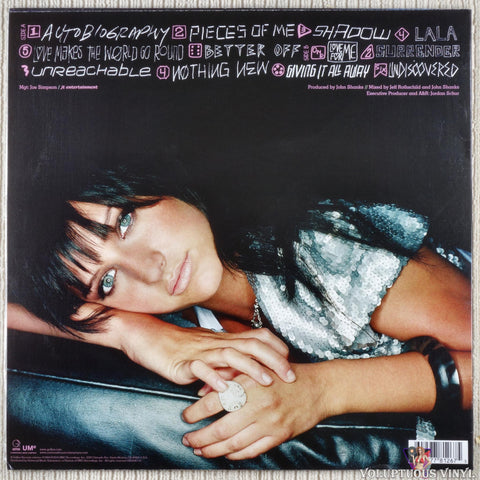 Ashlee Simpson – Autobiography vinyl record back cover