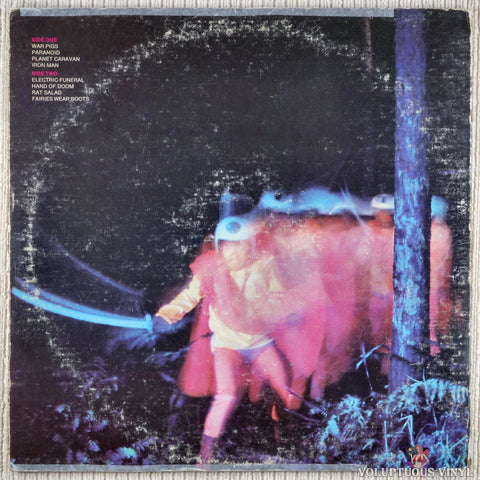 Black Sabbath – Paranoid vinyl record back cover