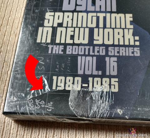 Bob Dylan ‎– Springtime In New York: The Bootleg Series Vol. 16 1980–1985 vinyl record front cover bottom left
