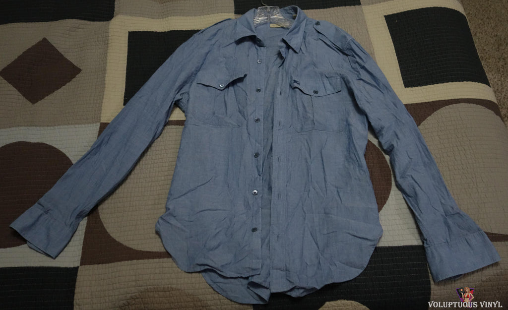 Burberry Brit - Men's Medium Cotton Blue Long Sleeve Button Up Shirt