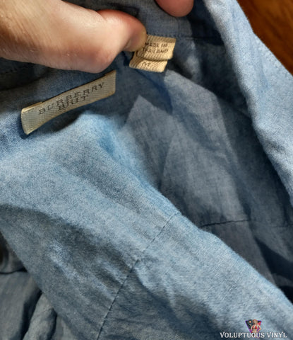 Burberry Brit - Men's Medium Cotton Blue Long Sleeve Button Up Shirt