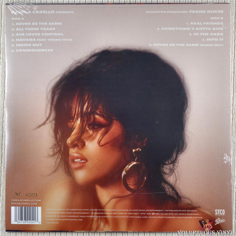 Camila Cabello ‎– Camila vinyl record back cover