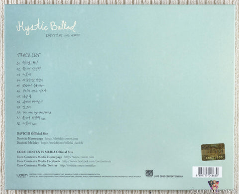 DAVICHI – Mystic Ballad CD back cover