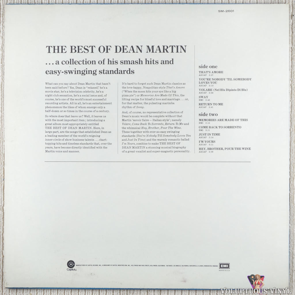 Dean Martin ‎– The Best Of Dean Martin (1975) Vinyl, LP