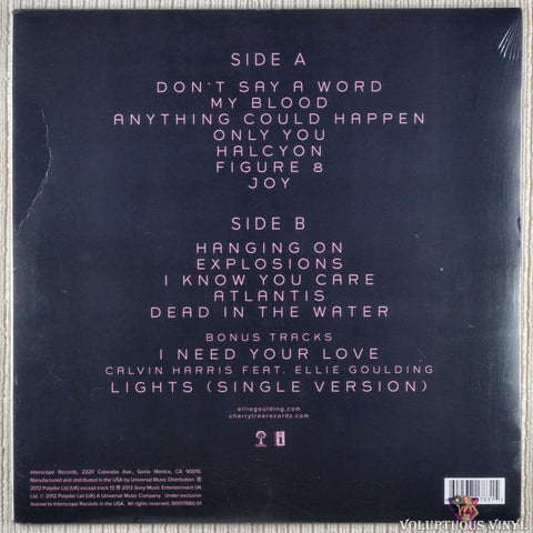 Ellie Goulding – Halcyon vinyl record back cover