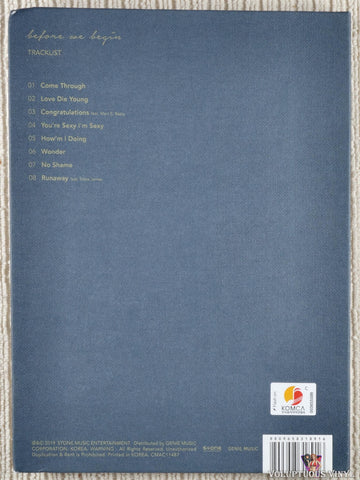 Eric Nam – Before We Begin CD back cover