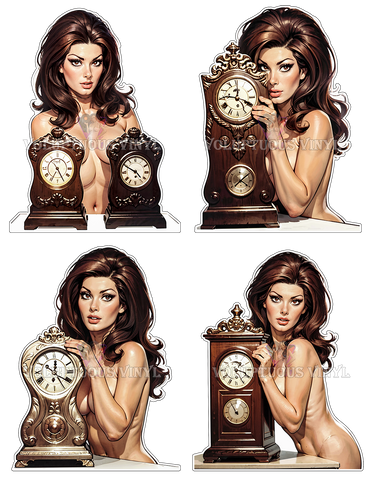 Fenech: Tick Tock ~ Deluxe Die Cut, Vinyl Sticker Set