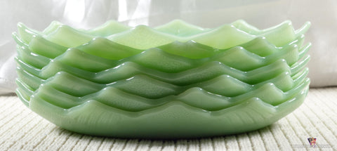 Fire King ~ Jadeite ~ Lotus Plate stack