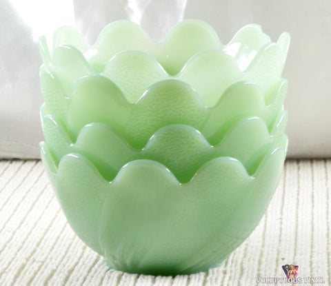 Fire King ~ Jadeite ~ Lotus Bowl stack