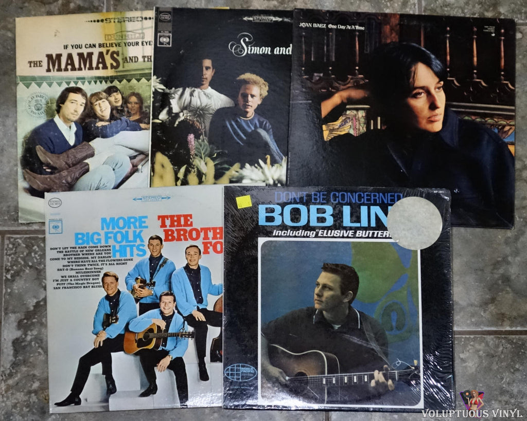 Folk rock vinyl record bundle lot
