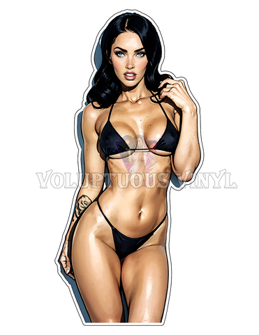 Foxy Megan: Foxy In Black ~ Deluxe Die Cut, Vinyl Sticker