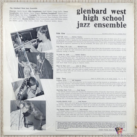 Glenbard West High School Jazz Ensemble – Blues For Canada vinyl record back cover