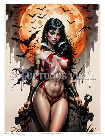 Inked: Vampirella ~ Art Print ~ Voluptuous Vampiric Vixen