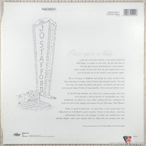 Jo Stafford With Paul Weston And His Orchestra – Starring Jo Stafford vinyl record back cover