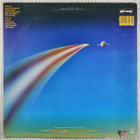 Journey – Escape vinyl record back cover