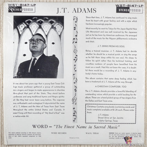 J. T. Adams Chorale – Glory To God vinyl record back cover