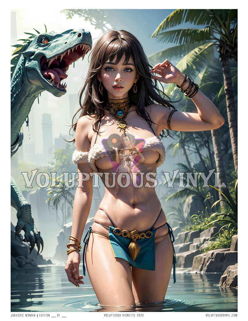 Jurassic Woman Art Print