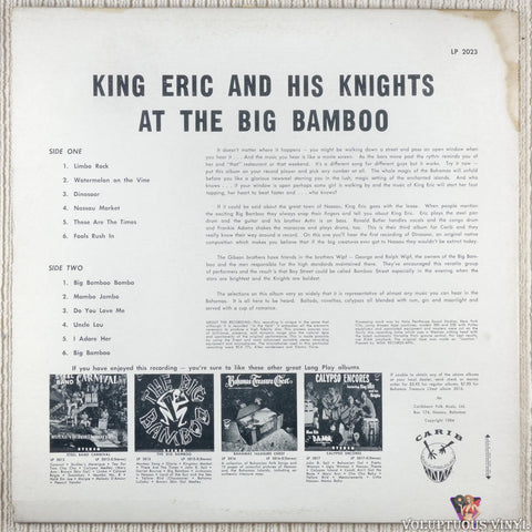 King Eric And His Knights – At The Big Bamboo vinyl record back cover