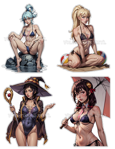 KonoSuba: Sizzling Summer Pack ~ Deluxe Die Cut, Vinyl Sticker Set