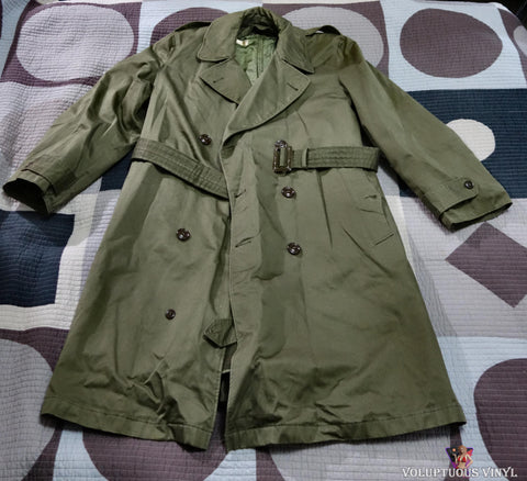 Korean War Green Trench Overcoat w/ Removable Wool Liner Medium Regular