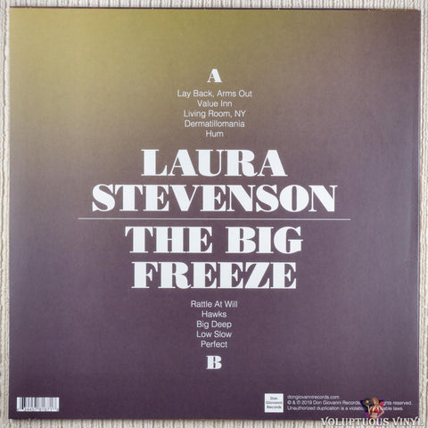 Laura Stevenson – The Big Freeze vinyl record back cover