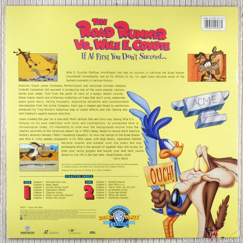 Looney Tunes: Road Runner Vs. Wile E. Coyote: If At First You Don't Succeed... LaserDisc back cover