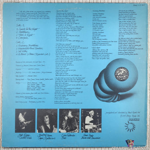 Manfred Mann's Earth Band – Nightingales & Bombers vinyl record back cover