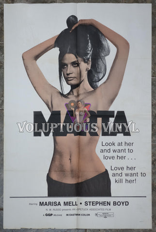 Marta (1971) - US 1-Sheet poster topless Marisa Mell