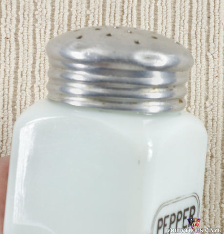 McKee ~ Chaline White Racetrack ~ Glass Pepper Shaker