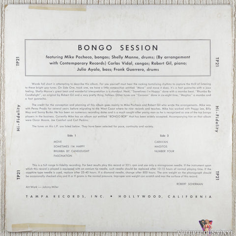 Mike Pacheco ‎– Bongo Session vinyl record back cover