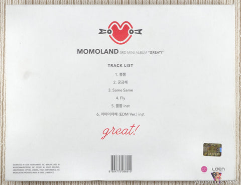 Momoland – Great! CD back cover