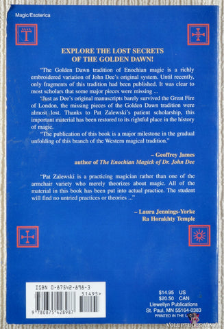 Pat Zalewski - Golden Dawn Enochian Magic book back cover