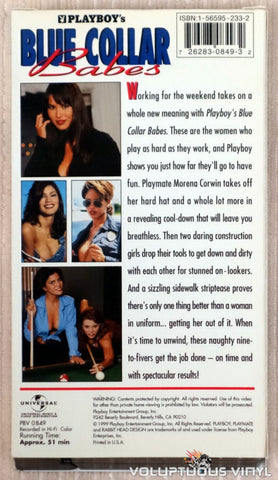 Playboy's Blue Collar Babes - VHS Tape - Back Cover