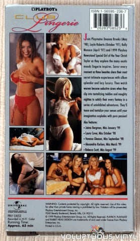 Playboy: Club Lingerie - VHS Tape - Back Cover