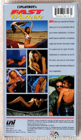 Playboy's Fast Women - VHS Tape - Back Cover
