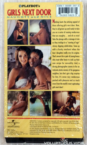 Playboy's Girls Next Door, Naughty and Nice - VHS Tape - Back Cover