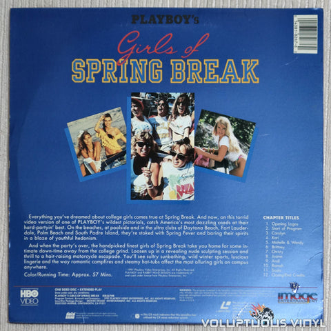 Playboy Girls of Spring Break - LaserDisc - Back Cover