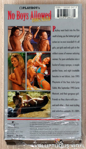 Playboy's No Boys Allowed, 100% Girls - VHS Tape - Back Cover