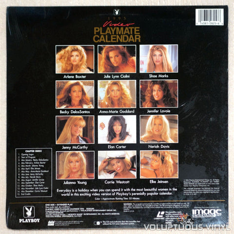 Playboy Video Playmate Calendar 1995 Jenny McCarthy LaserDisc Back Cover