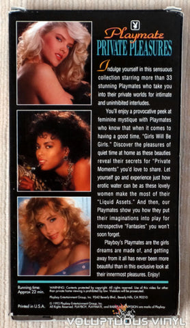 Playboy: Playmate Private Pleasures - VHS Tape - Back Cover