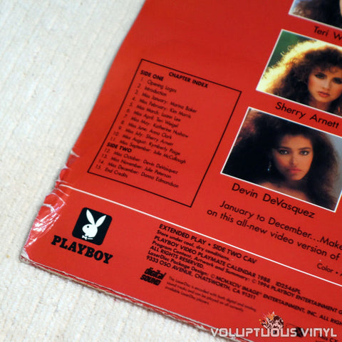 Playboy Video Playmate Calendar 1988 LaserDisc Back Cover Damage