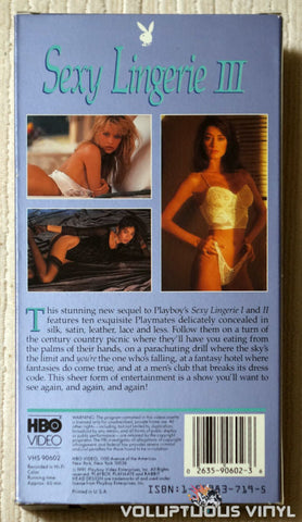Playboy: Sexy Lingerie III - VHS - Back Cover