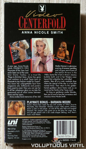 Playboy Video Centerfold: Anna Nicole Smith: Playmate of the Year - VHS - Back Cover