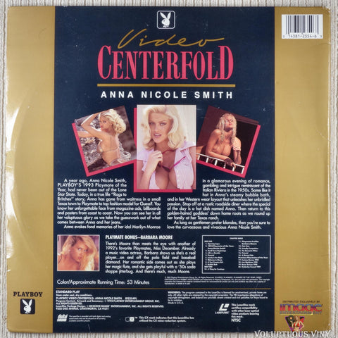 Playboy Video Centerfold: Anna Nicole Smith: Playmate Year 1993 LaserDisc back cover