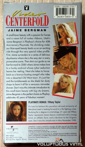 Playboy Video Centerfold - Jaime Bergman: 45th Anniversary Playmate - VHS Tape - Back Cover