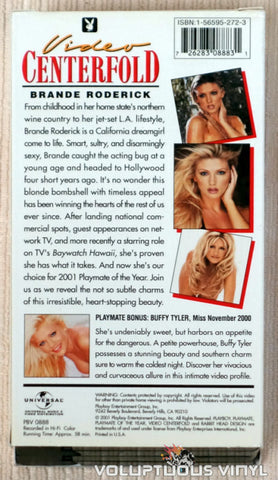 Playboy Video Centerfold: Playmate of the Year Brande Roderick - VHS Tape - Back Cover