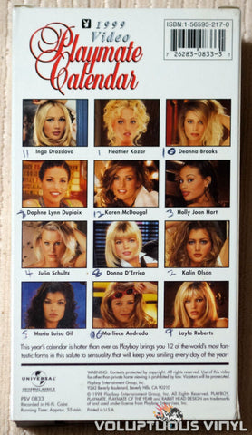 Playboy Video Playmate Calendar 1999 - VHS - Back Cover